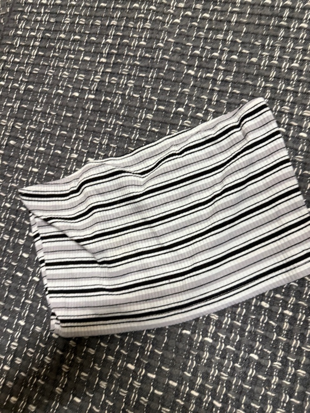 SHEIN Black and White Striped Tube Mini Skirt